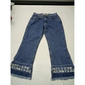 Z.CAVARICCI Capri Jeans Size 25 Womens Light Blue Denim Highrise Embroidery